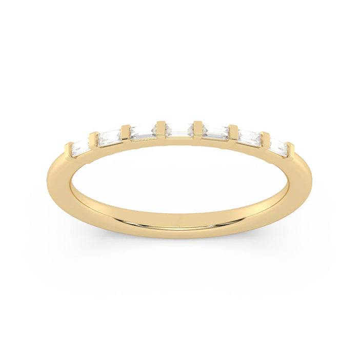 0.20 TCW Buggatte Cut Lab Grown Diamond Wedding Band Gift For Her Mapple Gems