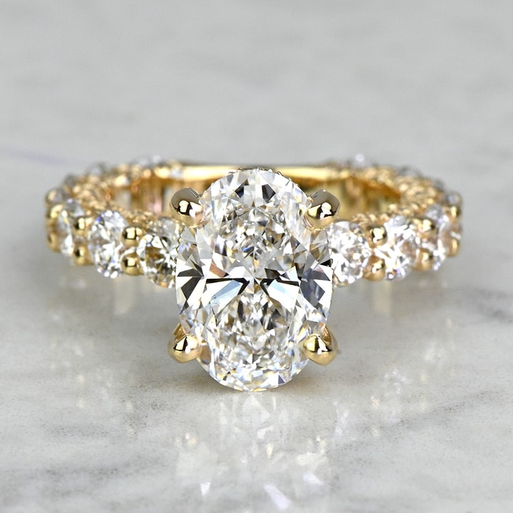 1.50 CT Oval Cut Lab Grown Diamond Hidden Halo Engagement Ring Mapple Gems