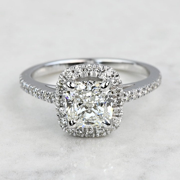 1.50 CT Cushion Cut Lab Grown Diamond Engagement Ring Mapple Gems