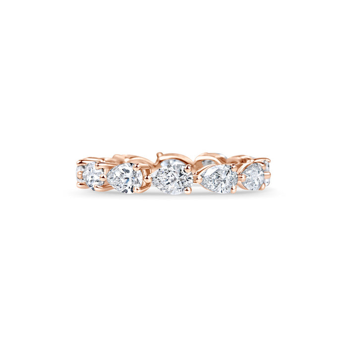 Pear moissanite East West Full Eternity Wedding Band, 2.00 CT TW, in Silver, 10K, 14K and 18K
