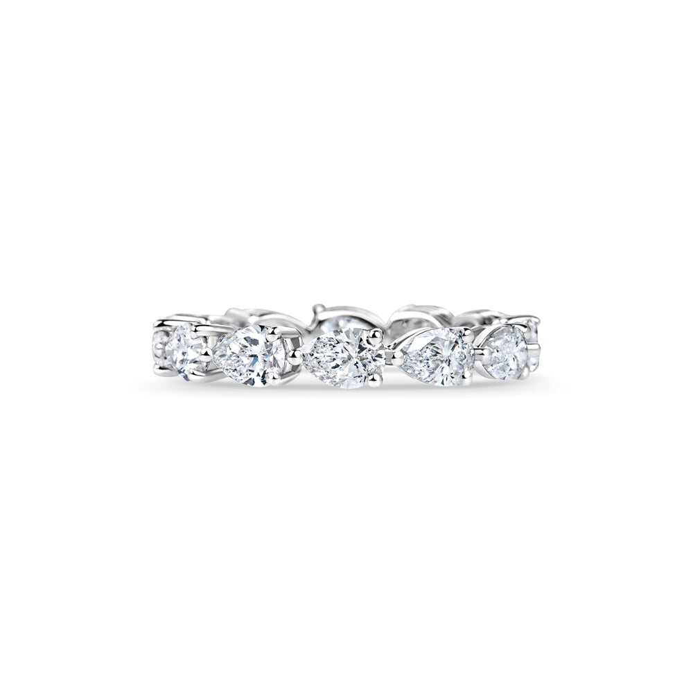Pear Lab Grown Diamond East West Full Eternity Wedding Band, 2.00 CT TW, in Silver, 10K, 14K and 18K