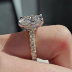Load image into Gallery viewer, Elongated Cushion Moissanite Ring – Pave Set Engagement Ring in Solid Gold
