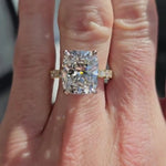 Load image into Gallery viewer, Elongated Cushion Moissanite Ring – Pave Set Engagement Ring in Solid Gold
