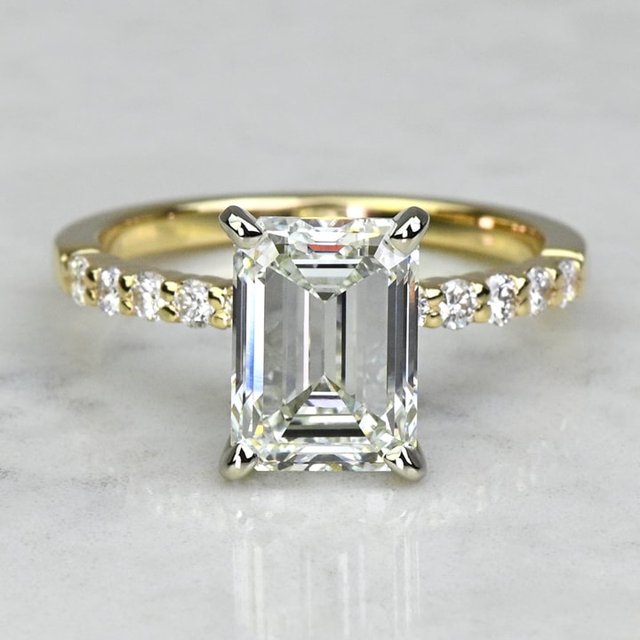 2.00 CT Emerald Cut Lab Grown Diamond Engagement Ring Mapple Gems