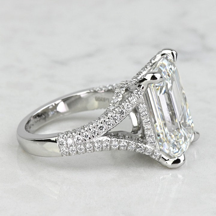 4.50 CT Emerald Cut Lab Grown Diamond Engagement Ring Mapple Gems
