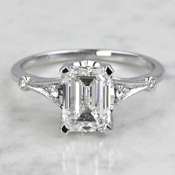 1.50 CT Emerald Cut Lab Grown Engagement Ring Mapple Gems