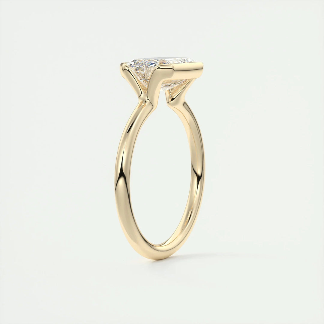 2.00 CT Emerald Cut Moissanite  Solitaire Engagement Ring