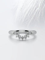 Load image into Gallery viewer, Round Cut Moissanite Curved Diamond Wedding Band in White Gold Mapple Gems
