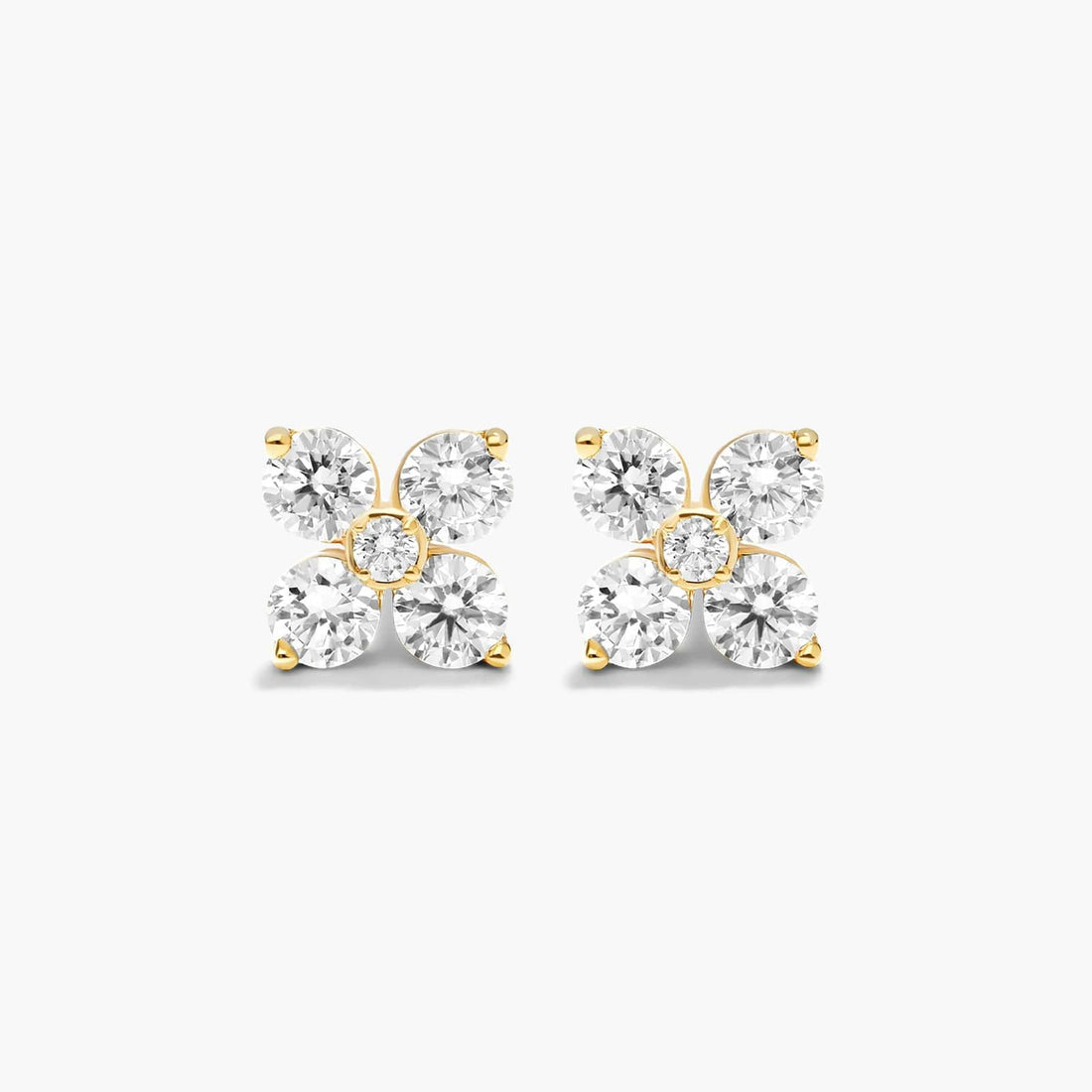 Round Cut Moissanite Solitaire Stud Earrings - hero