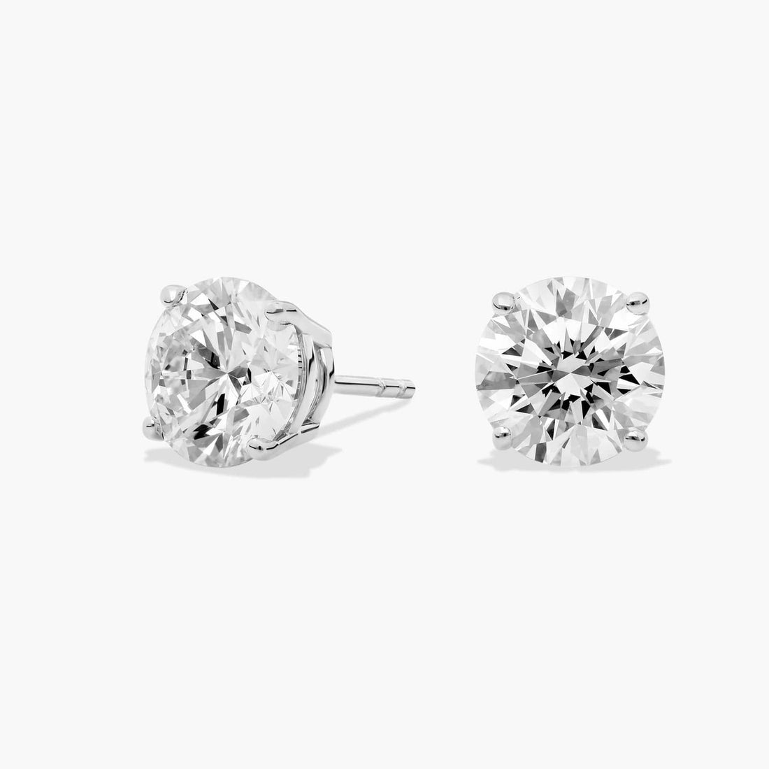 Round Cut Moissanite Solitaire Stud Earrings - hero