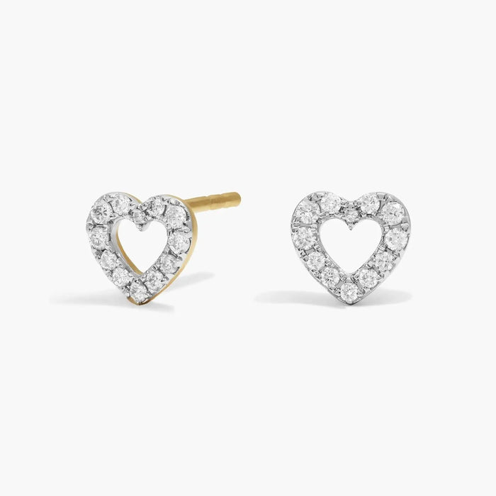 Heart Shaped Moissanite Stud Earrings – Round Brilliant Cut Bridal Earrings for Women | Diamond Alternative Heart Earrings | Gift for Her | Mapple Gems