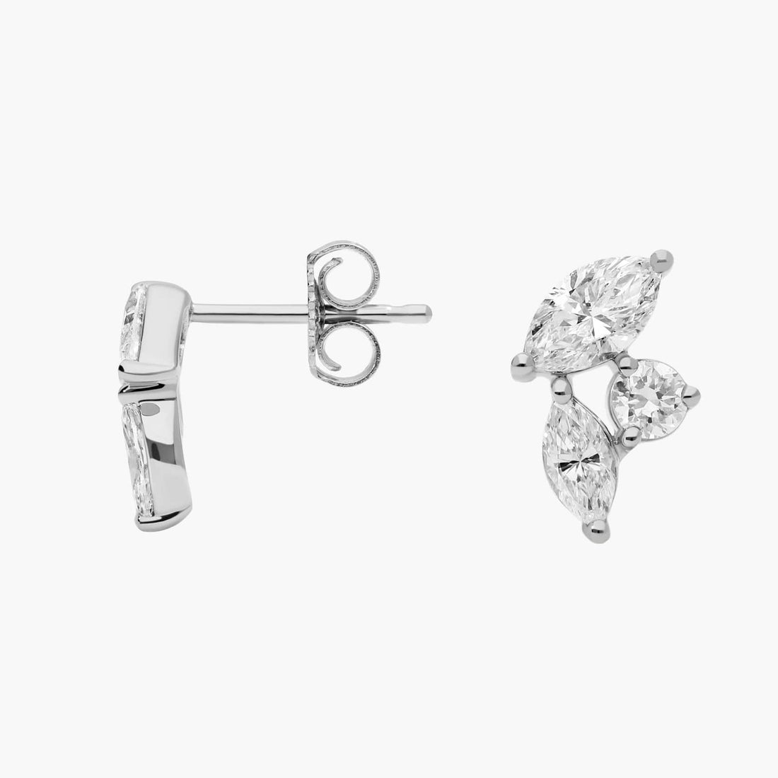 Marquise Cut Moissanite Scatter Cluster Earrings - hero