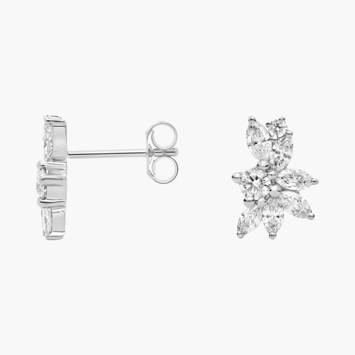 Marquise Cut Moissanite Spray Cluster Earrings - hero