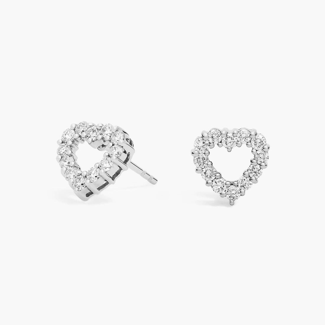 Heart Cut Moissanite Pave Open Earrings - hero