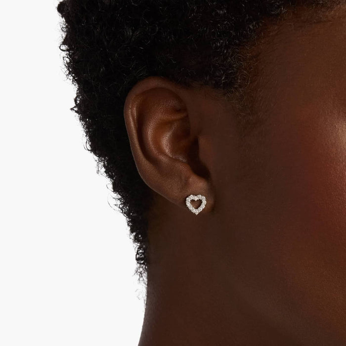 Heart Cut Moissanite Pave Open Earrings - view 2