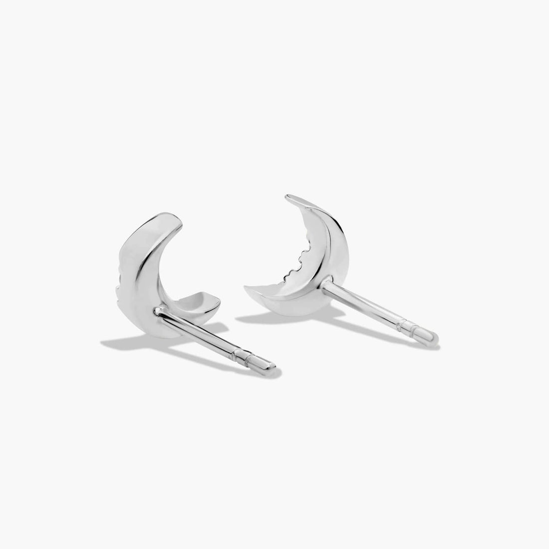 Round Cut Moissanite Pave Crescent Geometric Earrings - hero