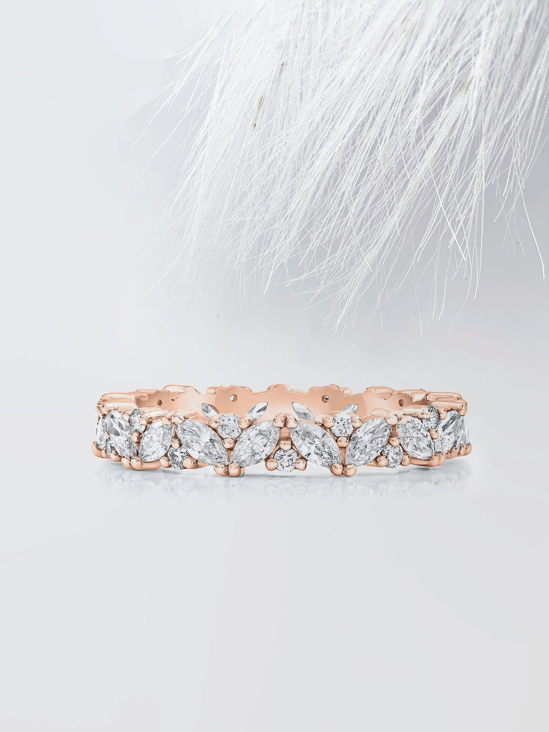 MARQUISE & ROUND CUT MOISSANITE FULL ETERNITY DIAMOND WEDDING BAND Mapple Gems