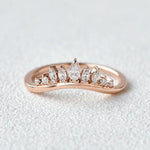 Load image into Gallery viewer, 0.40CTW Marquise Cut Curved Vintage Style Stacking Wedding Band Mapple Gems
