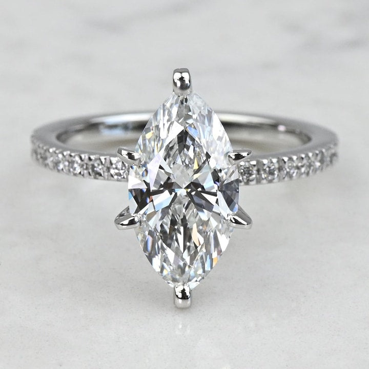 2.00 CT Marquise Cut Lab Grown Diamond Pave Engagement Ring Mapple Gems