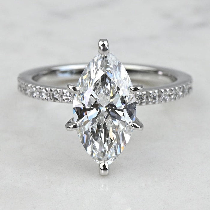 2.00 CT Marquise Cut Lab Grown Diamond Pave Engagement Ring Mapple Gems