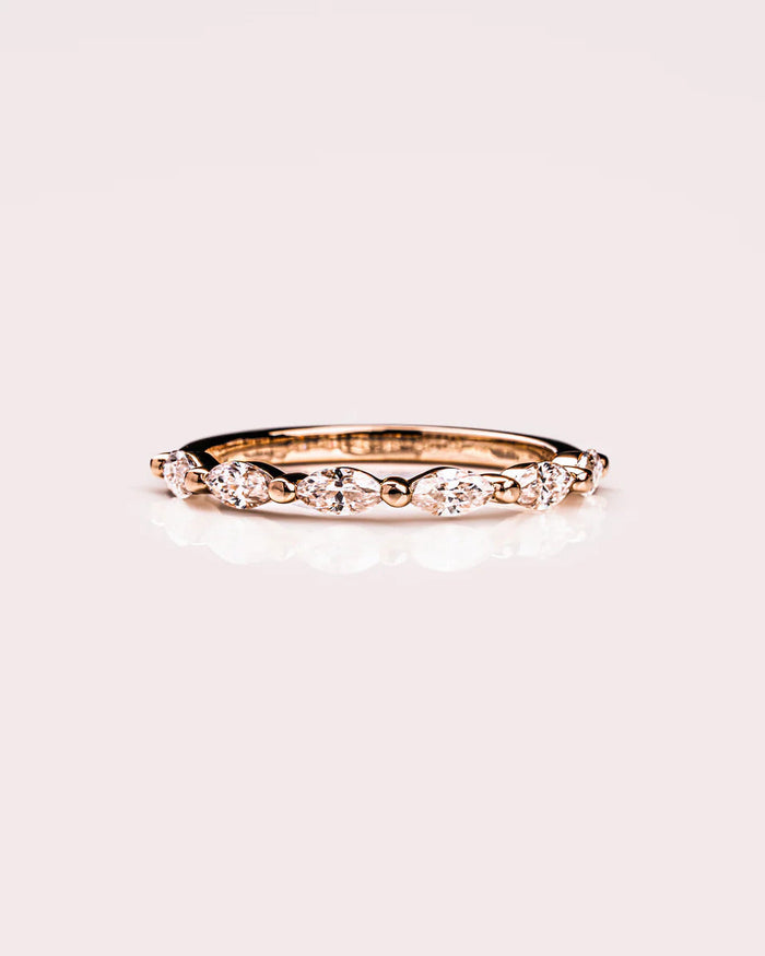 0.15 CT Marquise Cut Lab Grown Diamond Wedding Band Gift For Bride Mapple Gems