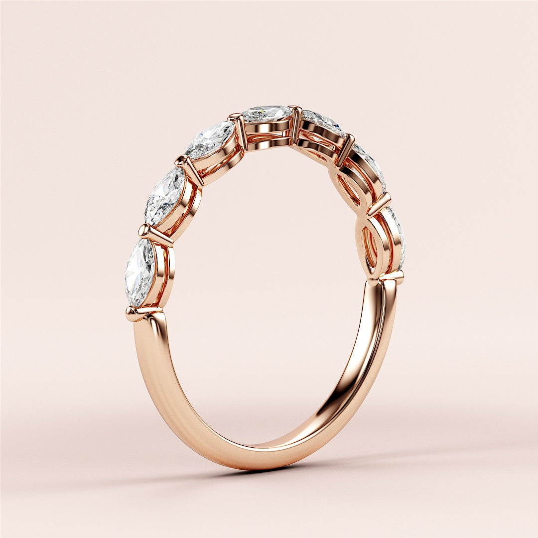 0.50 TCW Marquise Cut Lab Grown Diamond Wedding Band Gift For Her Mapple Gems