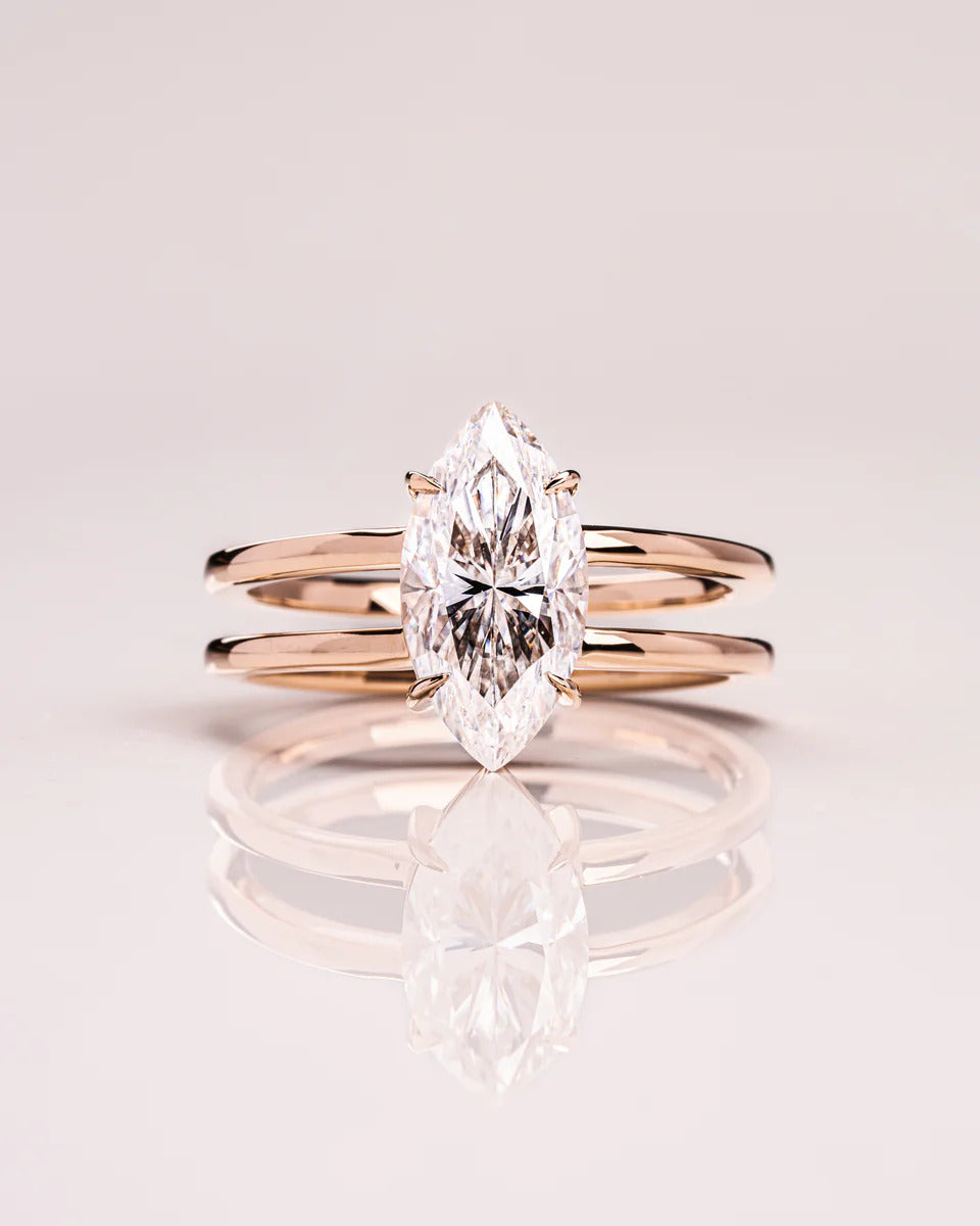 2.00 CT Marquise Cut Solitaire Moissanite Engagement Ring Mapple Gems