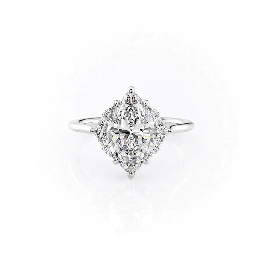 1.50 CT Marquise Cut Moissanite Engagement Ring Mapple Gems