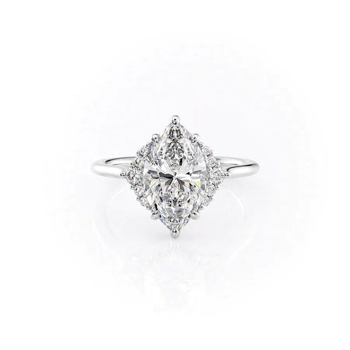 1.50 CT Marquise Cut Moissanite Engagement Ring Mapple Gems