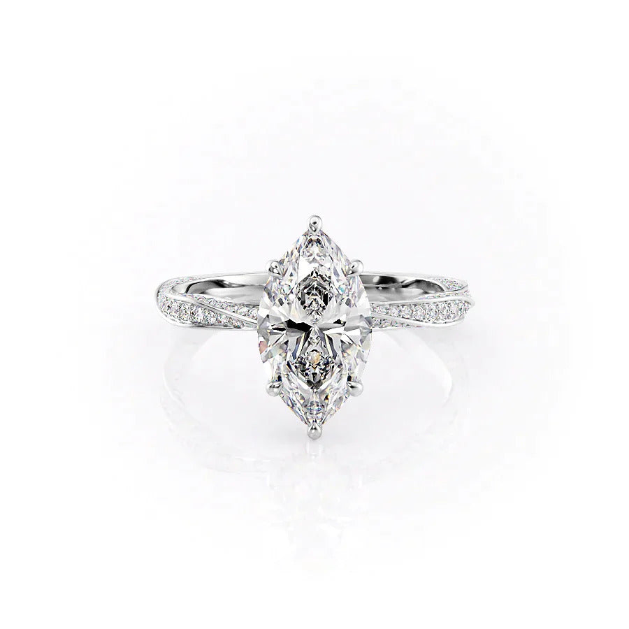 1.50 Ct Marquise Cut Moissanite Engagement Ring Mapple Gems