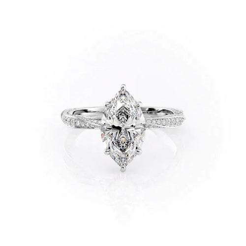 1.50 Ct Marquise Cut Moissanite Engagement Ring Mapple Gems