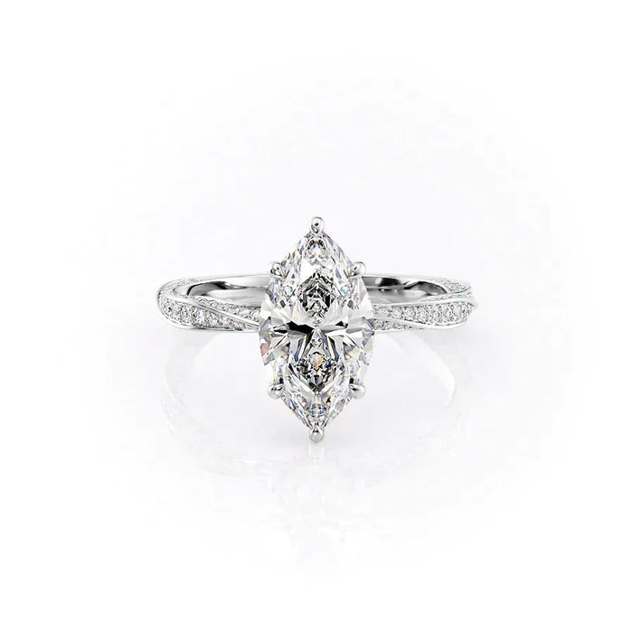 1.50 Ct Marquise Cut Moissanite Engagement Ring Mapple Gems