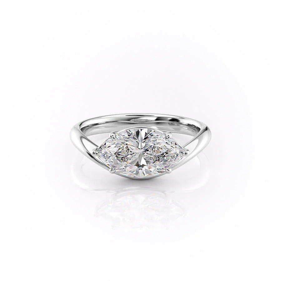 1.50 CT Marquise Cut Moissanite Engagement Ring Mapple Gems