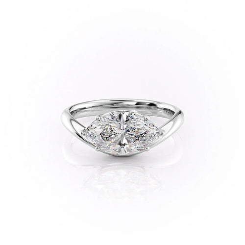 1.50 CT Marquise Cut Moissanite Engagement Ring Mapple Gems