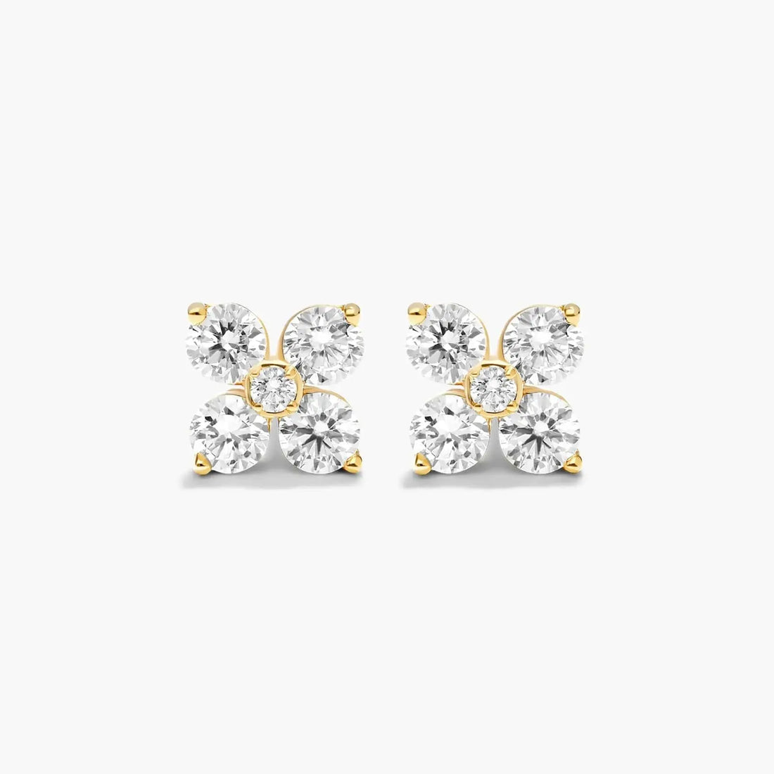 Moissanite Flower Stud Earrings – Round Cut Floral Cluster Diamond Alternative Earrings for Women | Minimalist Moissanite Studs | Anniversary Gift | Mapple Gems