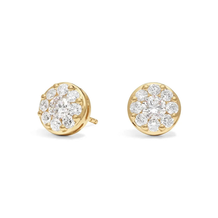 Moissanite Flower Stud Earrings – Round Cut Floral Cluster Diamond Alternative Earrings for Women | Minimalist Moissanite Studs | Anniversary Gift | Mapple Gems