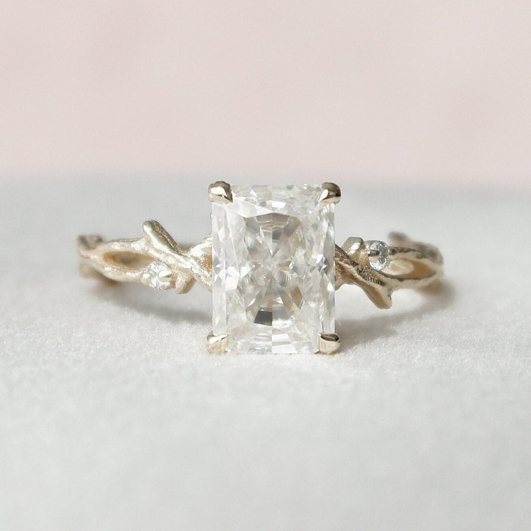 Moissanite 2 CT Radiant Cut Diamond Art Deco Gothic Handmade Anniversary Ring Mapple Gems