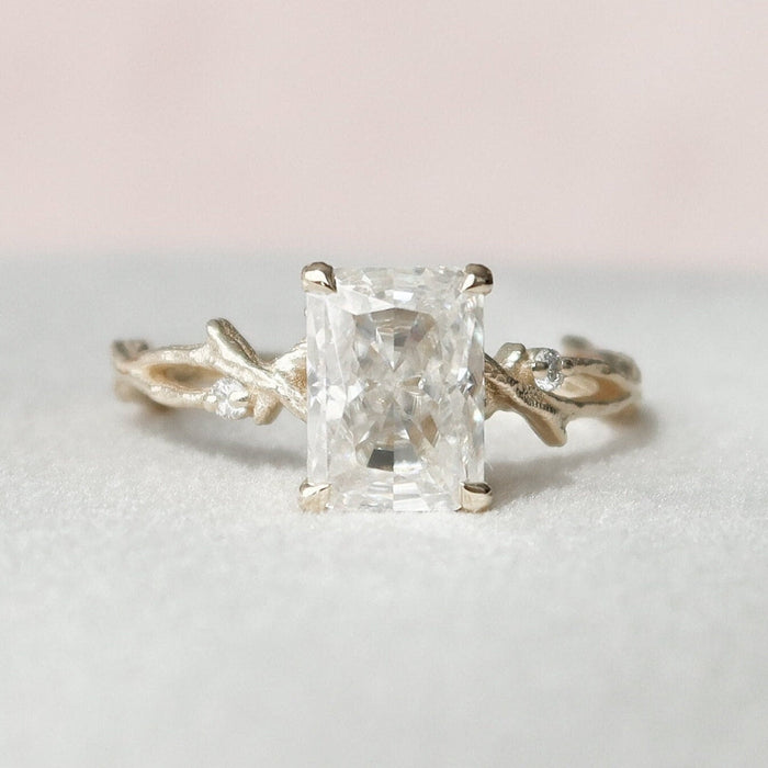 Moissanite 2 CT Radiant Cut Diamond Art Deco Gothic Handmade Anniversary Ring Mapple Gems