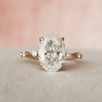 Load image into Gallery viewer, Oval Moissanite Distance Pave Engagement Ring


