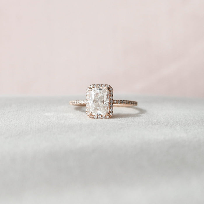 Moissanite 3 CT Radiant Cut  Diamond Art Deco Gothic Engagement Ring Mapple Gems