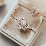 Load image into Gallery viewer, Cluster Marquise &amp; Double Halo Round Moissanite Engagement Ring Bridal Gift Mapple Gems
