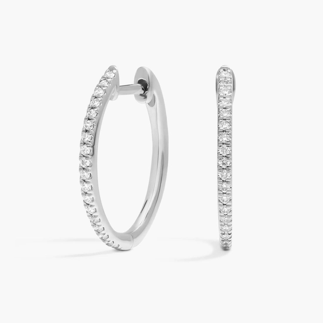 Emerald Cut Moissanite Three Huggie Earrings - hero