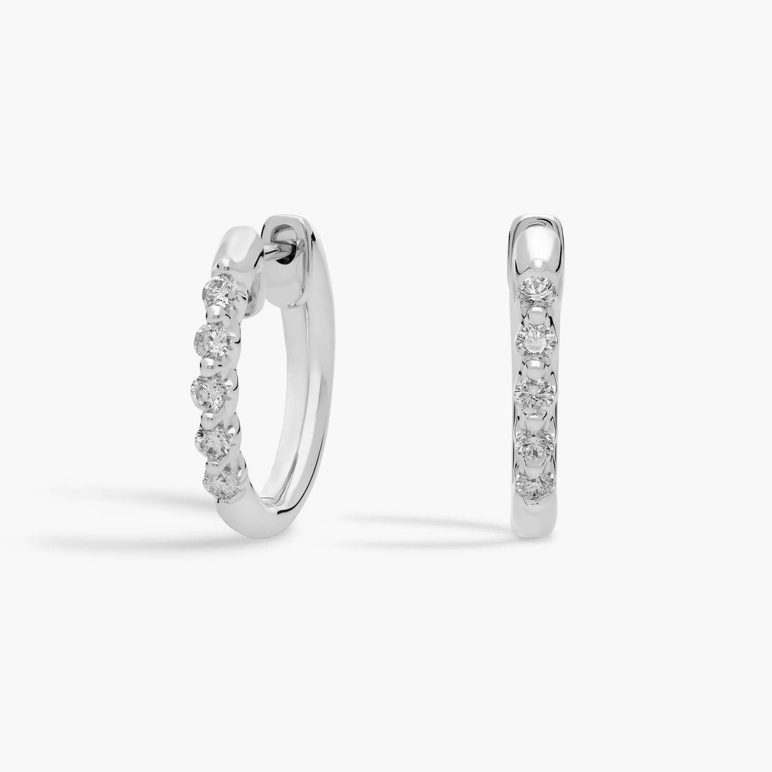 Round Cut Moissanite Star Huggie Earrings - hero