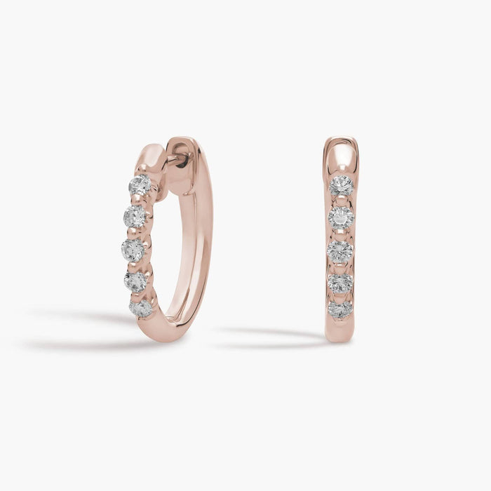Round Cut Moissanite Star Huggie Earrings - view 2