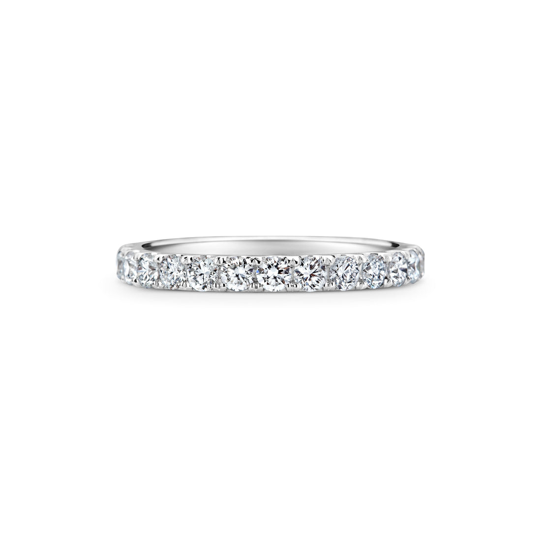Round Lab Grown Diamond Shared Prong Full Eternity Wedding Band, 1.15 CT TW, in Silver, 10K, 14K and