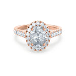 Load image into Gallery viewer, 3CT Oval Cut Moissanite Engagement Ring Oval Solitaire Moissanite Ring Halo Bridal Ring Classic Vintage Ring Unique Pave Ring For Her
