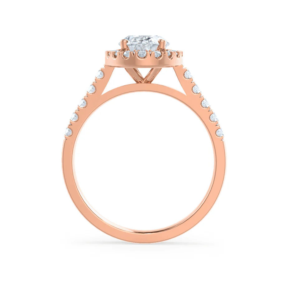 3CT Oval Cut Moissanite Engagement Ring Oval Solitaire Moissanite Ring Halo Bridal Ring Classic Vintage Ring Unique Pave Ring For Her