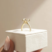 Oval Cut Moissanite Engagement Ring Hidden Halo Wedding Ring Unique Bridal Proposal Gift