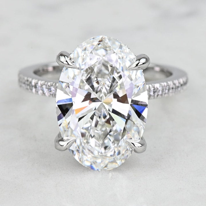 4.00 CT Oval Cut Lab Grown Diamond Engagement Ring Mapple Gems