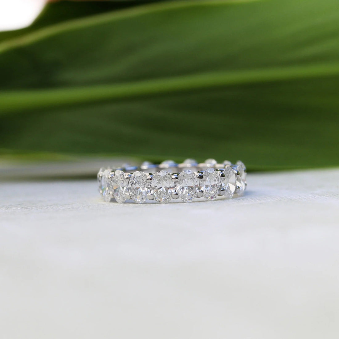 Oval Cut Moissanite Full Eternity Wedding Band Mapple Gems
